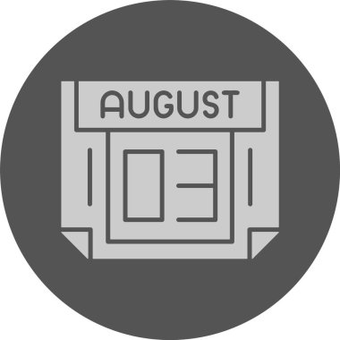 3 Ağustos, takvim web simgesi, basit illüstrasyon