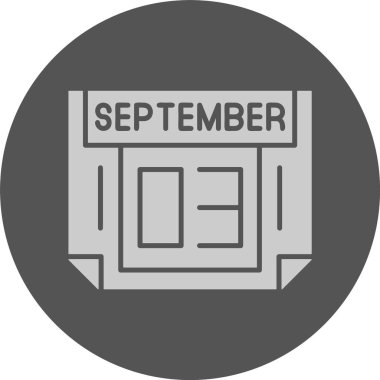 3 Eylül. Takvim simgesinin web illüstrasyonu