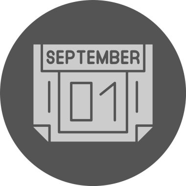 1 Eylül. Takvim simgesinin web illüstrasyonu