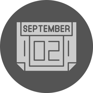 2 Eylül. Takvim simgesinin web illüstrasyonu