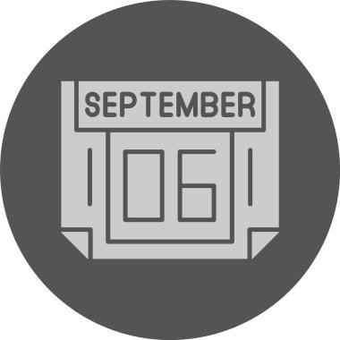 6 Eylül. Takvim simgesinin web illüstrasyonu