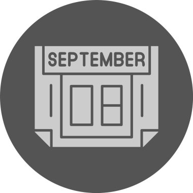 8 Eylül. Takvim simgesinin web illüstrasyonu