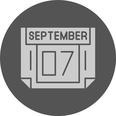 7 Eylül. Takvim simgesinin web illüstrasyonu