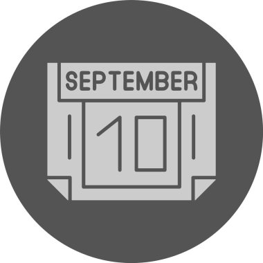 10 Eylül. Takvim simgesinin web illüstrasyonu