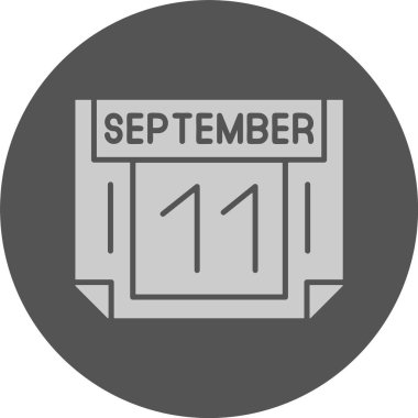 11 Eylül. Takvim simgesinin web illüstrasyonu