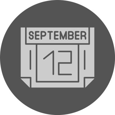 12 Eylül. Takvim simgesinin web illüstrasyonu