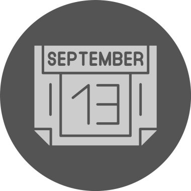 13 Eylül. Takvim simgesinin web illüstrasyonu