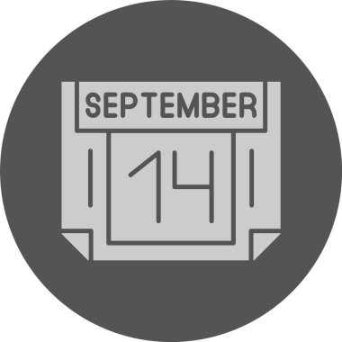14 Eylül. Takvim simgesinin web illüstrasyonu