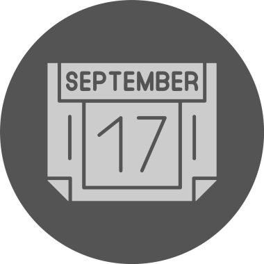 17 Eylül. Takvim simgesinin web illüstrasyonu