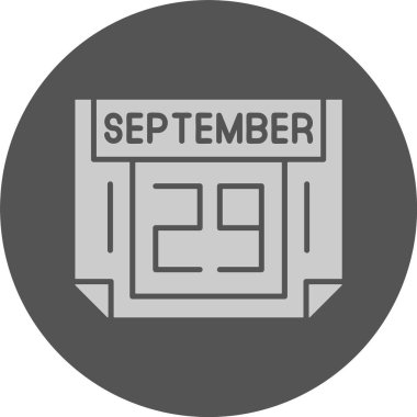 29 Eylül. Takvim simgesinin web illüstrasyonu