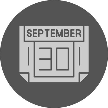 30 Eylül. Takvim simgesinin web illüstrasyonu