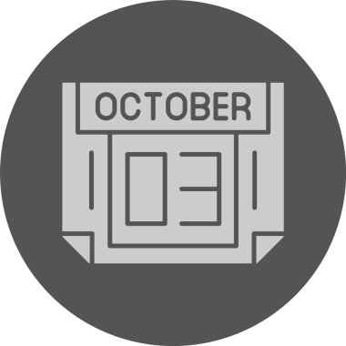 3 Ekim tarihi, takvim simgesi vektör illüstrasyonu    