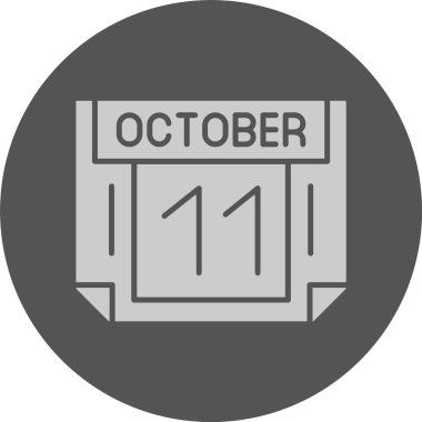 11 Ekim tarihi, takvim ikonu vektör illüstrasyonu    