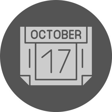 17 Ekim tarihi, takvim simgesi vektör illüstrasyonu    