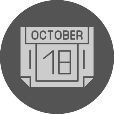 18 Ekim tarihi, takvim simgesi vektör illüstrasyonu    