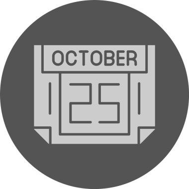 25 Ekim tarihi, takvim simgesi vektör illüstrasyonu    