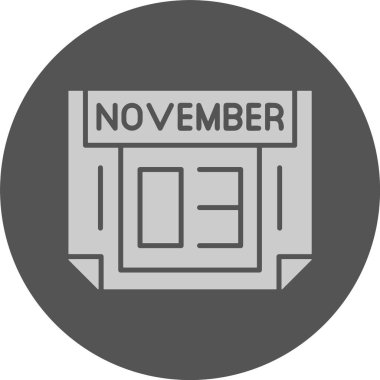 3 Kasım, takvim simgesi tasarımı, web illüstrasyonu
