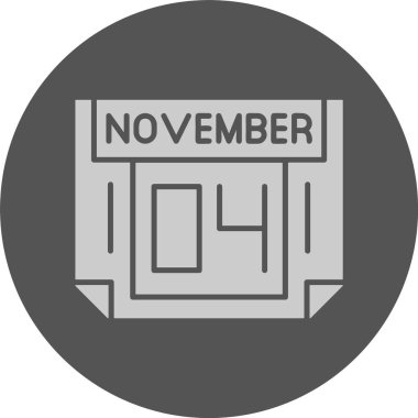 4 Kasım, takvim simgesi tasarımı, web illüstrasyonu