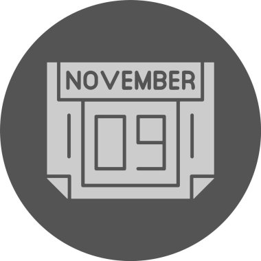 9 Kasım, takvim simgesi tasarımı, web illüstrasyonu