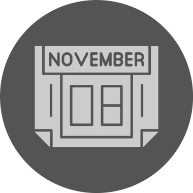 8 Kasım, takvim simgesi tasarımı, web illüstrasyonu