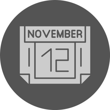 12 Kasım, takvim simgesi tasarımı, web illüstrasyonu