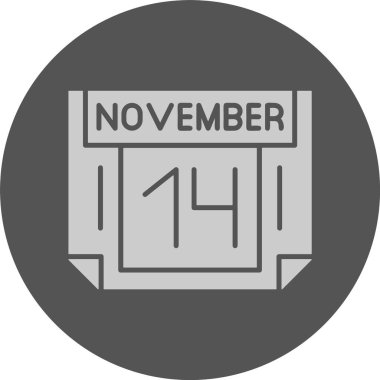 14 Kasım, takvim simgesi tasarımı, web illüstrasyonu