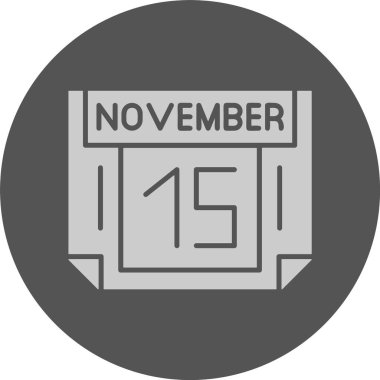 15 Kasım, takvim simgesi tasarımı, web illüstrasyonu