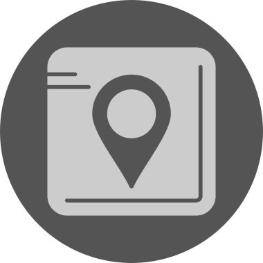 Harita imleci düz simge, vektör illüstrasyonu 