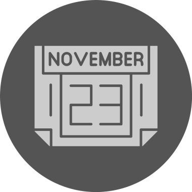 23 Kasım, takvim simgesi tasarımı, web illüstrasyonu
