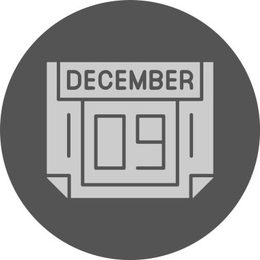 9 Aralık takvim tarihi web vektör illüstrasyonuName