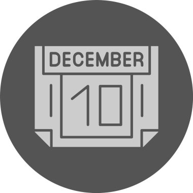10 Aralık takvim tarihi web simgesi vektör illüstrasyonu