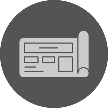 Blueprint web simgesi, basit vektör illüstrasyonu