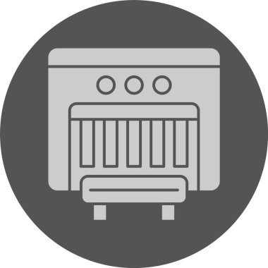 Industrial Machine web simgesi, basit vektör illüstrasyonu