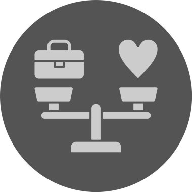 Çalışma-Hayatı Dengesi web simgesi, basit vektör illüstrasyonu