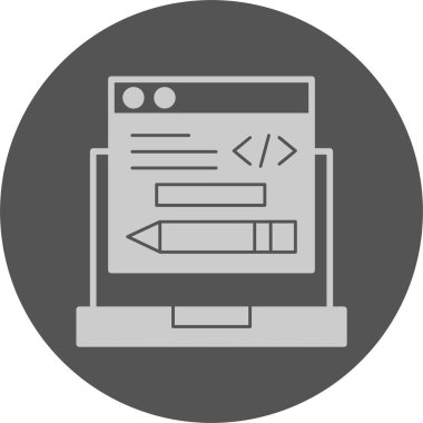 Kod web simgesi, basit vektör illüstrasyonunu düzenle