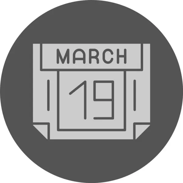 19 Mart Web simgesi vektör illüstrasyonu