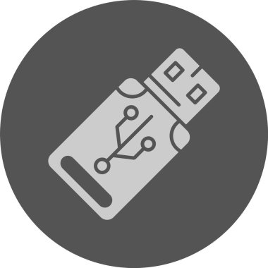 USB web simgesi, basit vektör illüstrasyonu