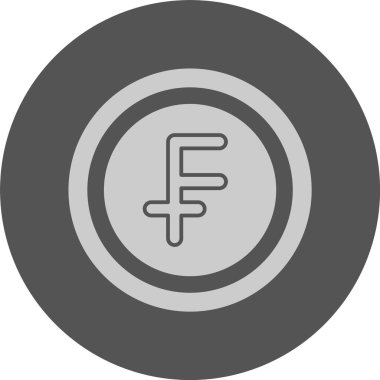 İsviçre Frangı Sembolü. Web simgesi basit illüstrasyon