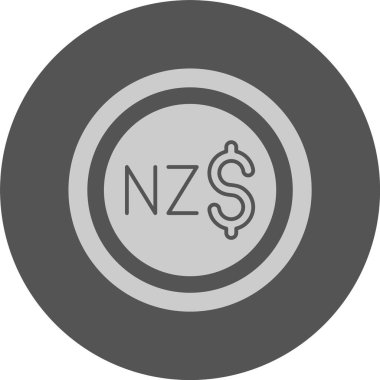 Yeni Zelanda Doları ikon vektör illüstrasyonu