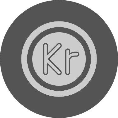 İsveç Krona Sembolü. Web simgesi basit illüstrasyon