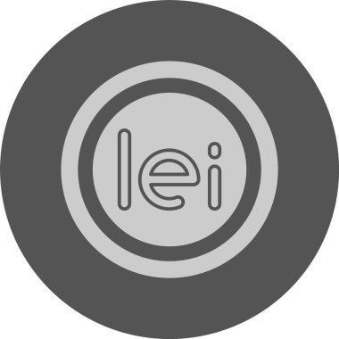 Romen Leu Sembolü. Web simgesi basit illüstrasyon