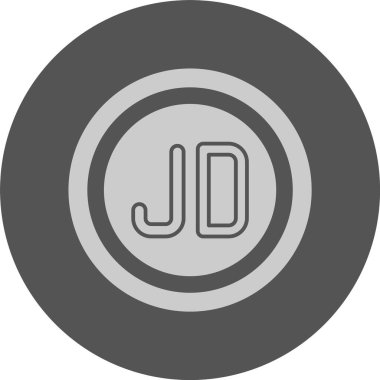 Ürdün Dinar Sembolü. Web simgesi basit illüstrasyon