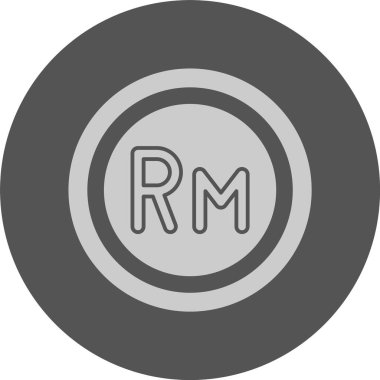 Malezya Ringgit Sembolü. Web simgesi basit illüstrasyon