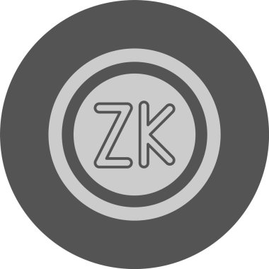 Zambiya Kwacha Sembolü. Web simgesi basit illüstrasyon