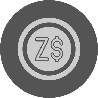 Zimbabve Dolar Sembolü. Web simgesi basit illüstrasyon