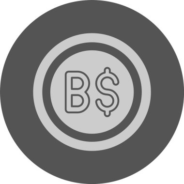 Brunei Dolar web simgesi vektör illüstrasyonu