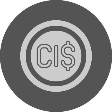 Cayman Adaları Dolar Web vektör illüstrasyonu