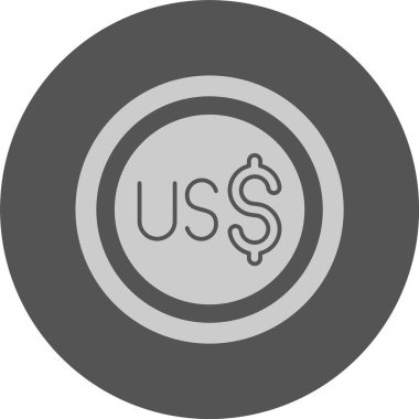 Tuvaluan Dolar Sembolü. Web simgesi basit illüstrasyon