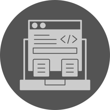 Kod Çerçeve Ağı simgesi, basit vektör illüstrasyonu