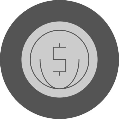 Bozuk para web simgesi, basit vektör illüstrasyonu